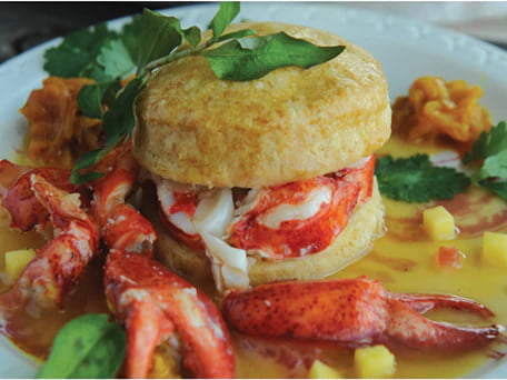 Lobster Shortcake with Rum Vanilla Sauce